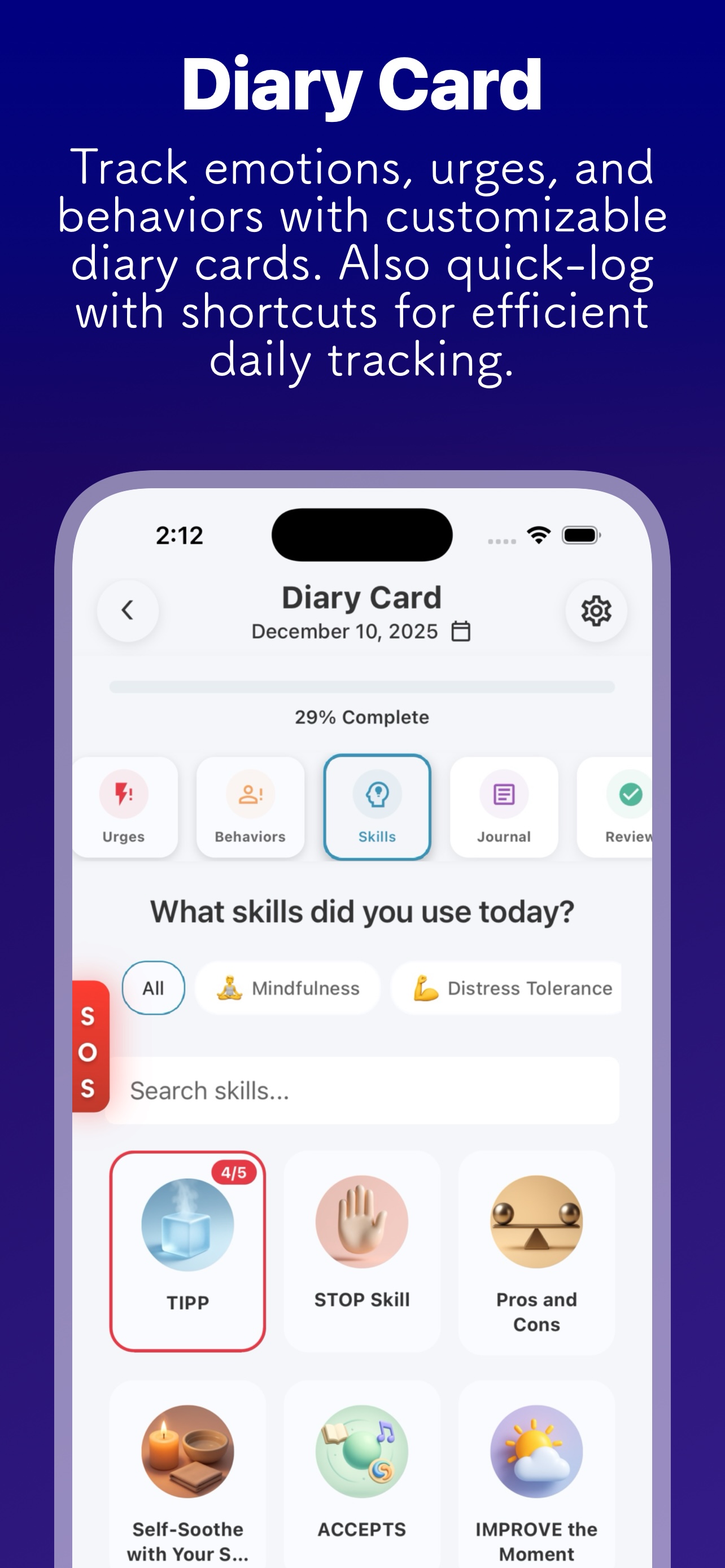 New Diary Card Interface